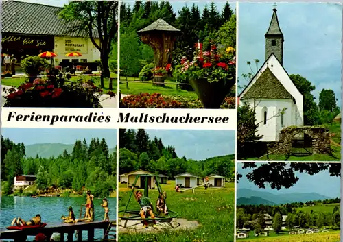 8691 - Kärnten - Feldkirchen , Maltschachersee , See Restaurant , Mehrbildkarte , Maktschacher See - gelaufen 1975