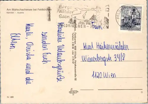 8691 - Kärnten - Feldkirchen , Maltschachersee , See Restaurant , Mehrbildkarte , Maktschacher See - gelaufen 1975