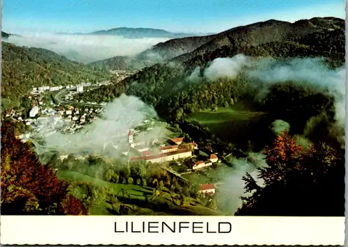 8698 - Niederösterreich - Lilienfeld , Herbstmorgen , Zisterzienserstift , Panorama - gelaufen 1977