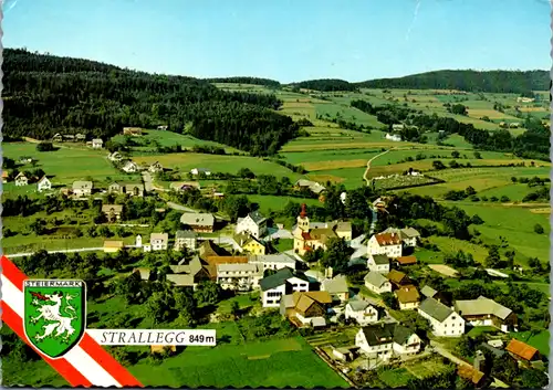 8704 - Steiermark - Strallegg , Joglland , Panorama - gelaufen 1970