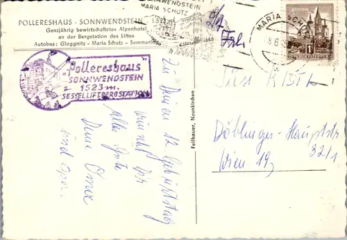 8708 - Niederösterreich - Polleroswand , Sonnwendstein - gelaufen 1965