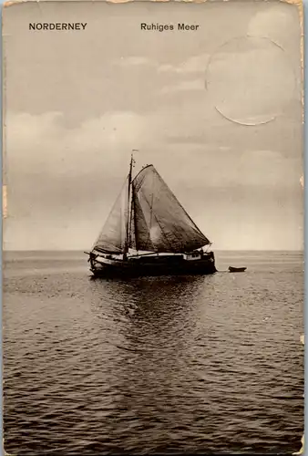 8715 - Deutschland - Norderney , Ruhiges Meer , Seegelboot - gelaufen 1909