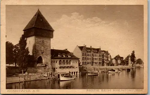 8742 - Deutschland - Konstanz am Bodensee , Partie beim Rheintorturm - gelaufen 1923