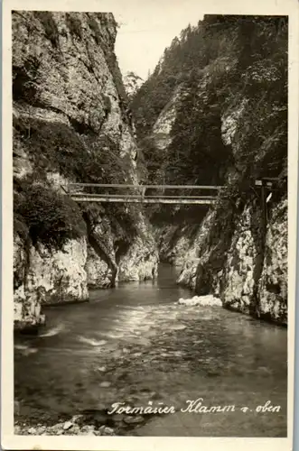 8754 - Niederösterreich - Tormäuer , Klamm von oben , Brücke - gelaufen 1930