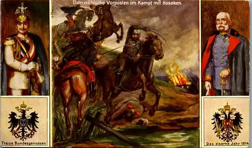 8756 - Österreich - Österreichische Vorposten im Kampf mit Kosaken - nicht gelaufen