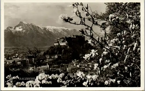 8758 - Salzburg - Die Burg mit Untersberg - gelaufen 1932