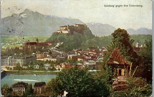 8771 - Salzburg - Salzburg gegen den Untersberg - gelaufen 1923