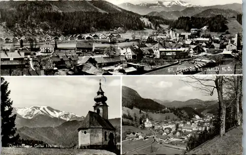 8789 - Niederösterreich - St. Ägyd am Neuwald , Osterkirchlein und Göller , Mehrbildkarte - gelaufen 1965