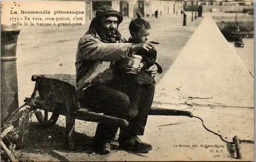8795 - Frankreich - La Normandie pittoresque , Tu vois , mon petiot , c' est celle là la barque à grand père - nicht gelaufen
