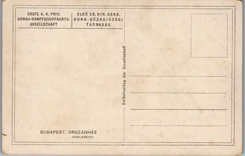 8801 - Künstlerkarte - Donau Dampfschifffahrts Gesellschaft , Budapest Orszaghaz , Parlament - nicht gelaufen
