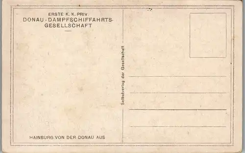 8803 - Künstlerkarte - Donau Dampfschifffahrts Gesellschaft , Hainburg , signiert Rudolf Schmidt - nicht gelaufen