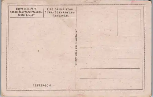 8805 - Künstlerkarte - Donau Dampfschifffahrts Gesellschaft , Esztergom , signiert Rudolf Schmidt - nicht gelaufen