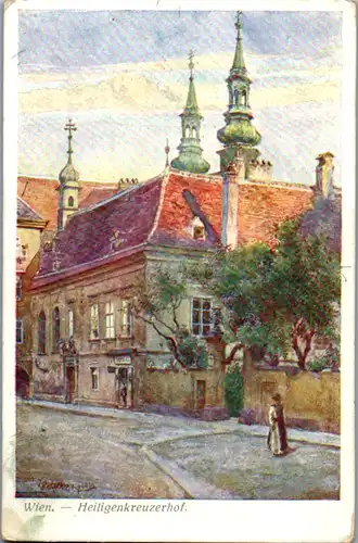 8820 - Künstlerkarte - Wien , Heiligenkreuzerhof , signiert - nicht gelaufen