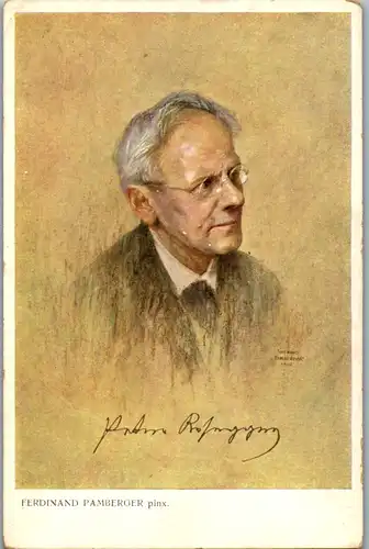 8843 - Künstlerkarte - Peter Rosegger , signiert Ferdinand Pamberger 1910 - nicht gelaufen