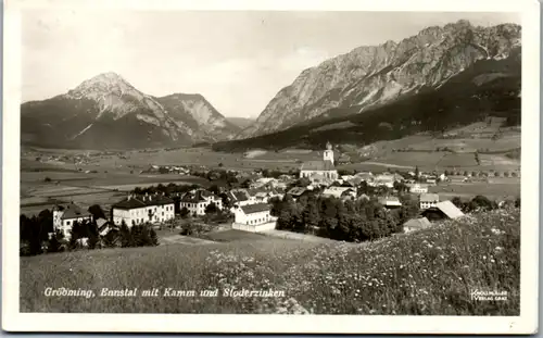 8847 - Steiermark - Gröbming , Ennstal mit Kamm und Stoderzinken , Panorama - gelaufen 1941