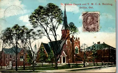 8849 - Kanada - Orillia , Ontario , St. James Church and Y. M. C. A. Building - nicht gelaufen