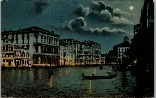 8851 - Italien - Venezia , Canal Grande , Notturna - gelaufen 1954