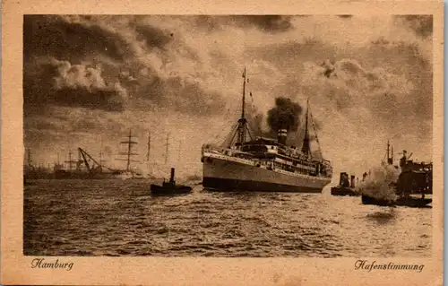 8852 - Deutschland - Hamburg , Hafnstimmung , Schiff - gelaufen 1923
