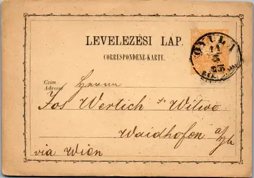 8876 - Wien - Ganzsache , Wien - gelaufen 1873