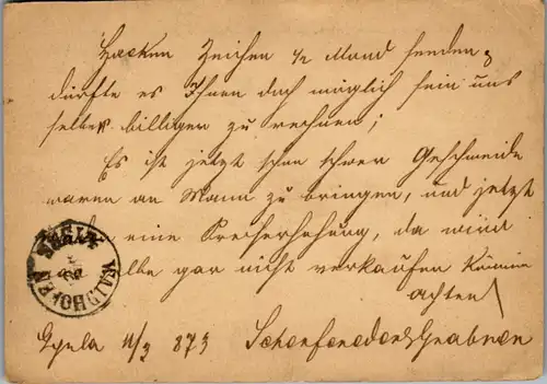 8876 - Wien - Ganzsache , Wien - gelaufen 1873