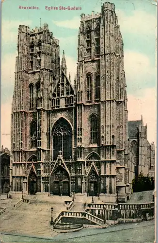 8908 - Belgien - Bruxelles , Brüssel , Eglise Ste Gudule - gelaufen 1911