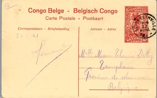 8928 - Belgisch Congo - Congo Belge , Leopoldville , Les bassins , De dokken - gelaufen 1921