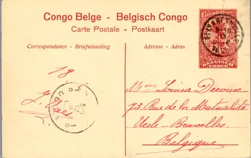 8936 - Belgisch Congo - Congo Belge , Baie de Mobimbi , Cratere immerge dans le lac Kivu - gelaufen 1920