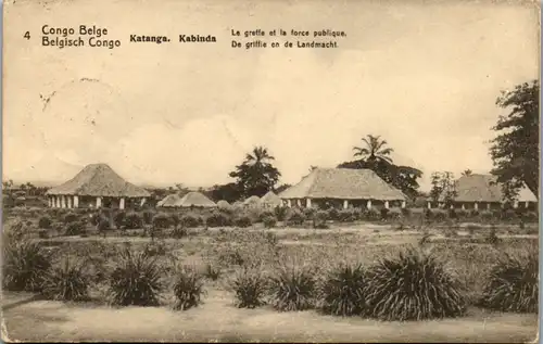 8938 - Belgisch Congo - Congo Belge , Katanga , Kabinda , LE greffe et la force publique - gelaufen 1914