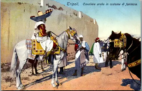 8951 - Libanon - Tripoli , Cavaliere arabo in costume di fantasia - nicht gelaufen