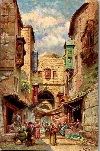 8978 - Israel - Jersusalem , Davidstrasse , signiert - nicht gelaufen