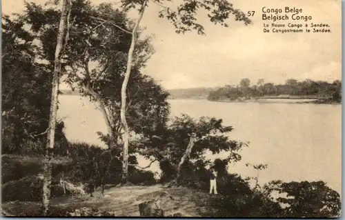 9000 - Belgisch Congo - Congo Belge , Le fleuve Congo a Sendwe - gelaufen 1921