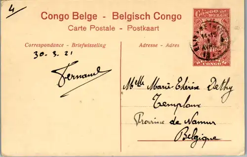 9000 - Belgisch Congo - Congo Belge , Le fleuve Congo a Sendwe - gelaufen 1921