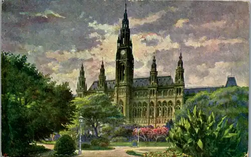 9003 - Künstlerkarte - Wien I , Rathaus - nicht gelaufen 1917