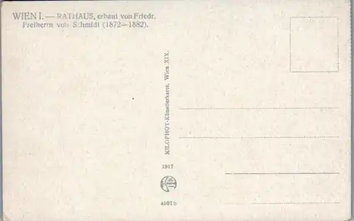 9003 - Künstlerkarte - Wien I , Rathaus - nicht gelaufen 1917