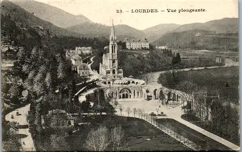 9021 - Frankreich - Lourdes , Vue plongeante - gelaufen