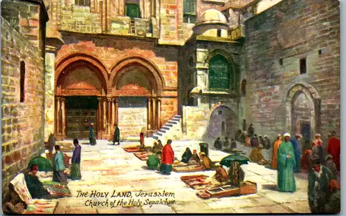 9078 - Künstlerkarte - Israel , Jerusalem , The Holy Land , Church of the Holy Sepulchre - nicht gelaufen