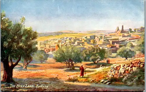 9079 - Künstlerkarte - Israel , Jerusalem , Bethany , The Holy Land , signiert - nicht gelaufen