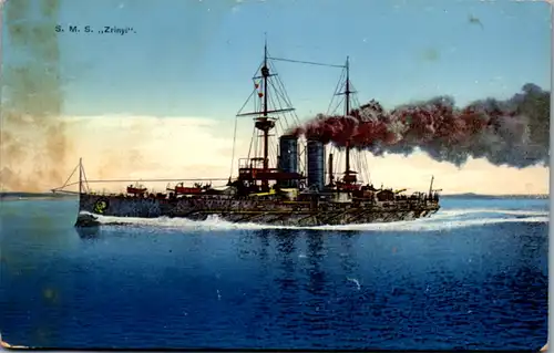 9130 - Motiv - S. M. S. Zrinyi , Schiff , Dampfer - nicht gelaufen 1914/15