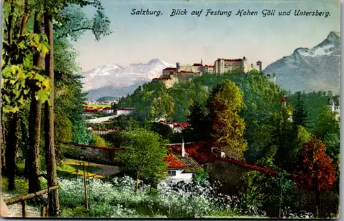 9133 - Salzburg - Blick auf die Festung Hohen Göll und Untersberg - nicht gelaufen 1922/23
