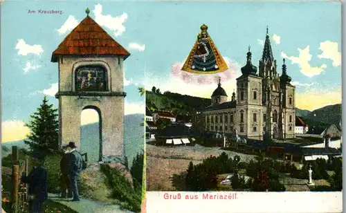 9143 - Steiermark - Gruß aus Mariazell , Am Kreuzberg - gelaufen