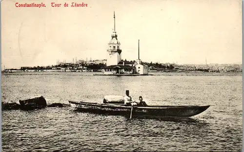 9144 - Türkei - Constantinople , Istanbul , Tour de Leandre , Ruderboot - nicht gelaufen