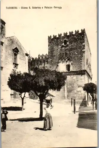 9159 - Italien - Taormina , Chiesa S. Caterina e Palazzo Corvaja - nicht gelaufen