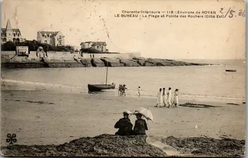 9162 - Frankreich - Royan , Le Bureau , La Plage et Pointe des Rochers , Cote est , Charente Inferieure - gelaufen 1906