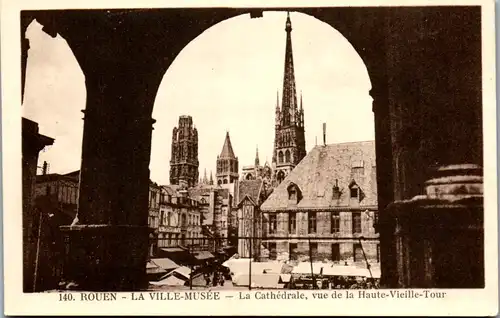 9186 - Frankreich - Rouen , La Ville Musee , La Cathedrale , vue de la Haute Vieille Tour - nicht gelaufen