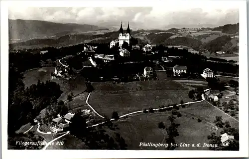 9198 - Oberösterreich - Pöstlingberg bei Linz an der Donau , Panorama - gelaufen 1956