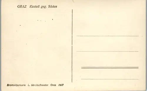 9208 - Steiermark - Graz , Kastell gegen Süden - nicht gelaufen 1927