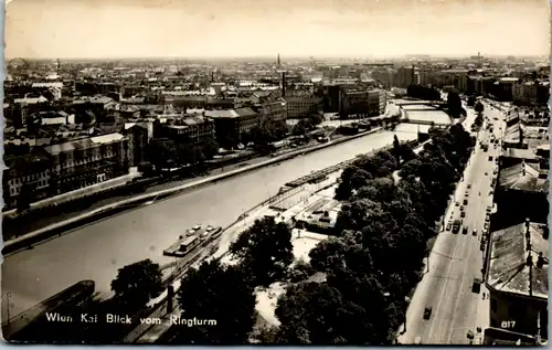 9211 - Wien - Wien , Kai Blick vom Ringturm , Donau - nicht gelaufen