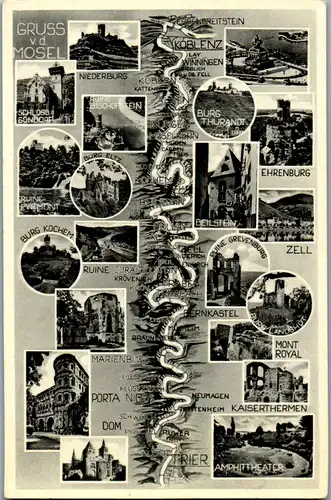 9261 - Deutschland - Gruß von der Mosel , Mehrbildkarte - nicht gelaufen 1939