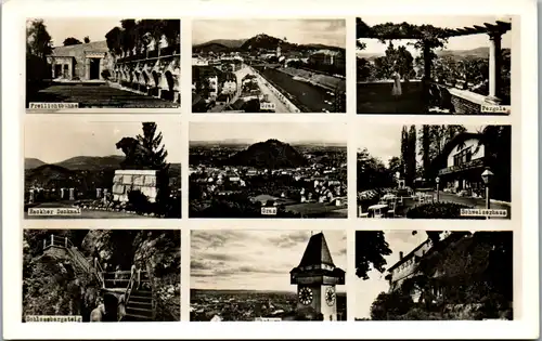 9288 - Steiermark - Graz , Freilichtbühne , Pergola , Schloßbergsteig , Mehrbildkarte - nicht gelaufen 1938