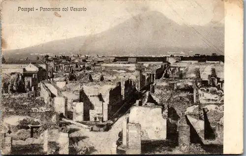 9304 - Italien - Pompei , Pompeii , Pompeji , Panorama col Vesuvio - gelaufen 1922